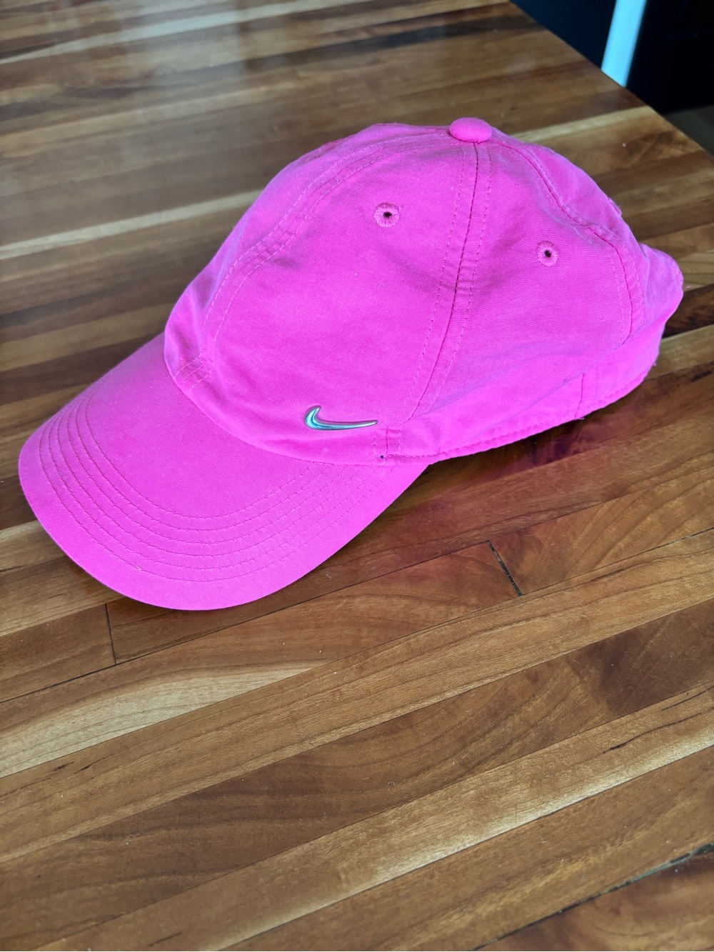 Nike Kids Hot Pink Baseball Cap with Silver Swoosh